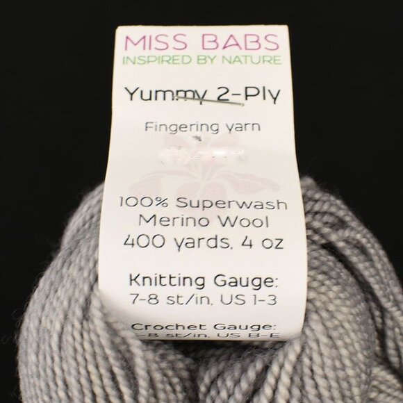 Miss Babs Yummy 2-Ply Fingering Yarn Superwash Merino Wool Thunderstorm - Picture 3 of 4